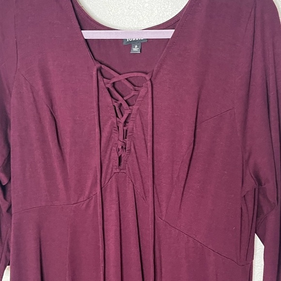 Torrid Lace Ip Burgundy Dress Sz 2 - Picture 6 of 7